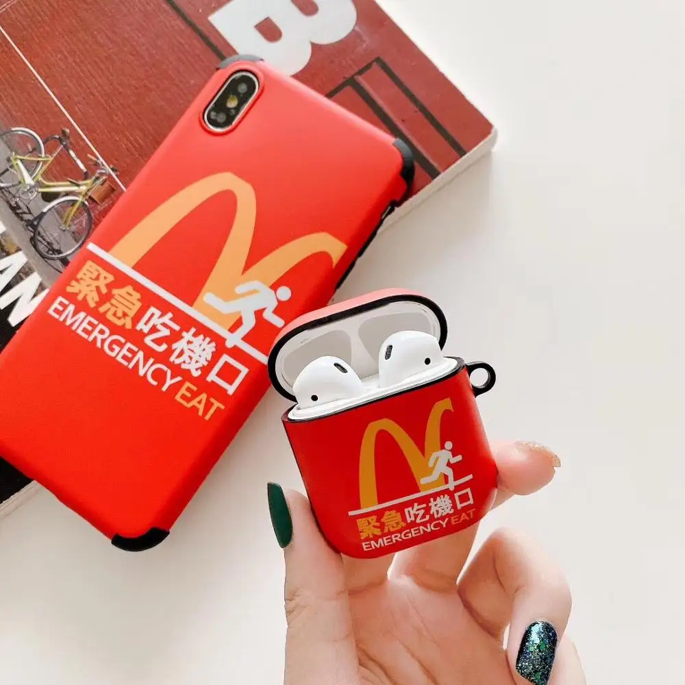 Чехол для airpods, забавный упаковочный мешок mcdonald's, Модный мягкий чехол для Apple, новинка Airpods 1/2, чехол, беспроводной Bluetooth, чехол для наушников