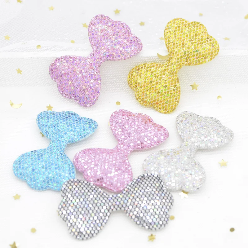 12 штук 55 мм блестящих цветных пайеток с подушечками, нашивки бабочки для украшения детских шапок, заколок и аксессуаров для волос G28.