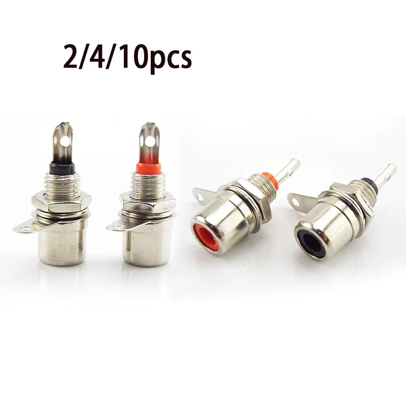 

RCA Panel Mount Connector RCA Female Socket RCA Phono Chassis Audio Socket Plug Connector Bulkhead Meal Connectors