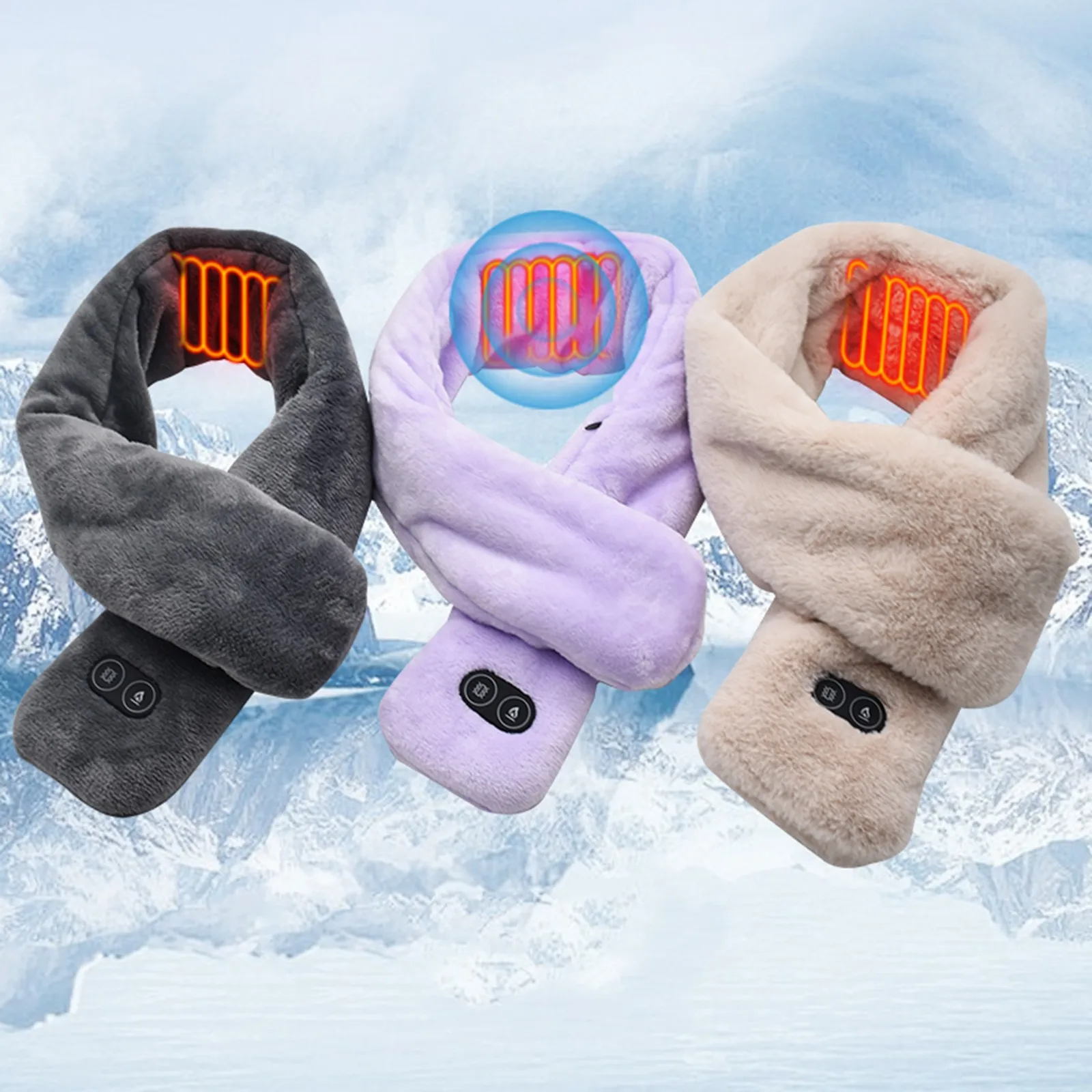 

Шарф с подогревом через USB и нагревательной подушкой для шеи, массажный шарф с подогревом для шеи для мужчин и женщин, водонепроницаемый мас...