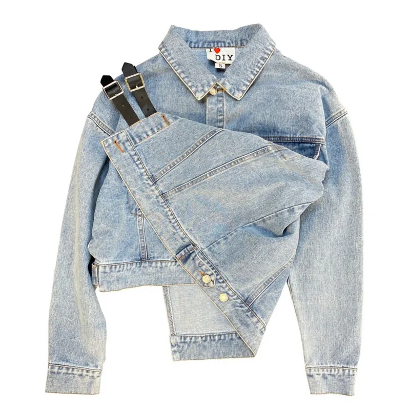 DEAT 2021 весна осень Новое поступление отложной воротник светильник синяя