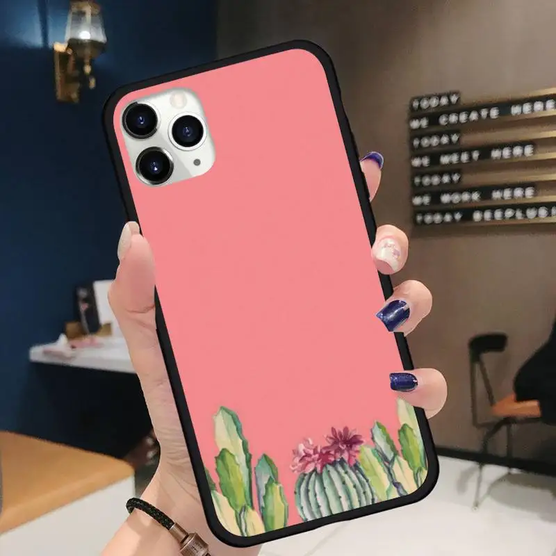 

Candy Color Cactus Phone Case for iPhone 11 12 pro XS MAX 8 7 6 6S Plus X 5S SE 2020 XR Soft silicone