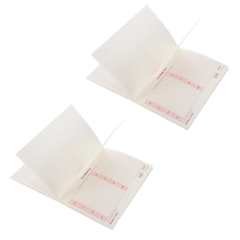 

2Pcs Durable Weekly Planner Memos Tearable Note Pads Life Plan Record Papers