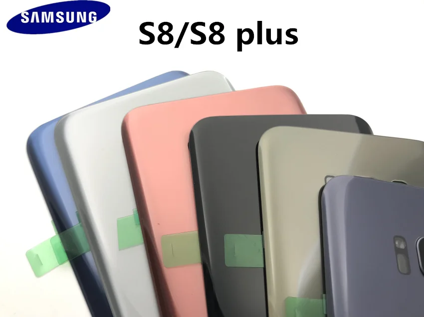 Samsung Galaxy S8 G950 S8 plus G955 задняя крышка батарейного отсека Корпус+ Ушная камера стеклянная рамка объектива Запасные части для ремонта