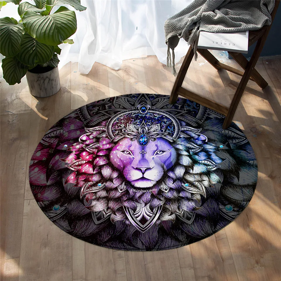 Brizbazaar круглый ковер Boho слон напольный коврик для гостиной Бог Нескользящая зона коврики этнический символ йоги коврик 150