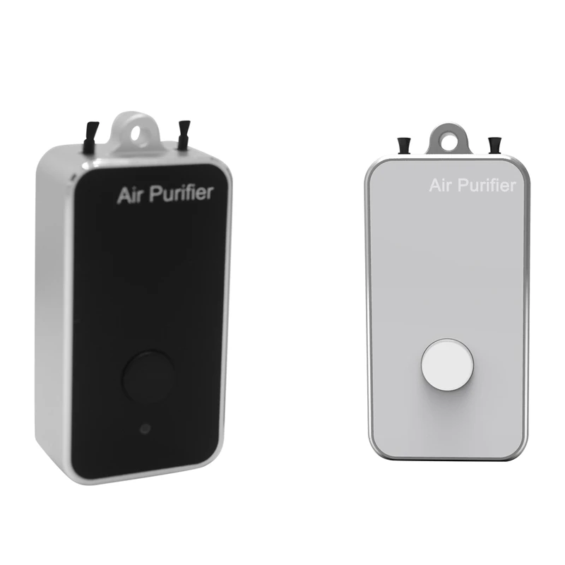

2Set Air Purifier Wearable Mini 250MAH Battery Negative Ion Hanging Neck Air Purifier, Black+Silver & White+Silver