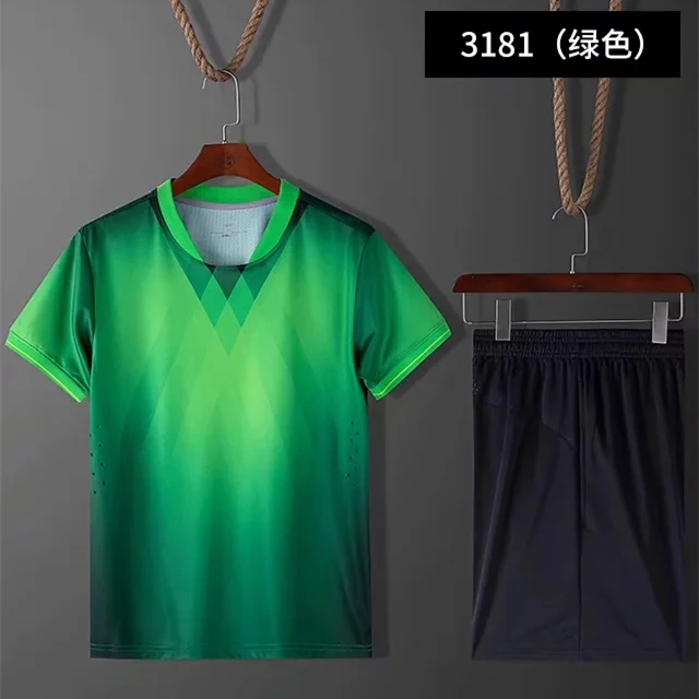 3181 green Мужской, женский, детский футбольный комплект, форма Джерси, спортивный комплект, одежда Survete, мужские футболки для футбола, спортивные костюмы, изготовленные на заказ, с принтом - Цвет: 3181 green