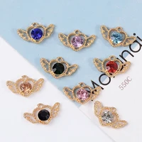 10pcs alloy new angel love rhinestone diamond buttons clasp necklace bracelet diy hand made shoes clothing bag accessories