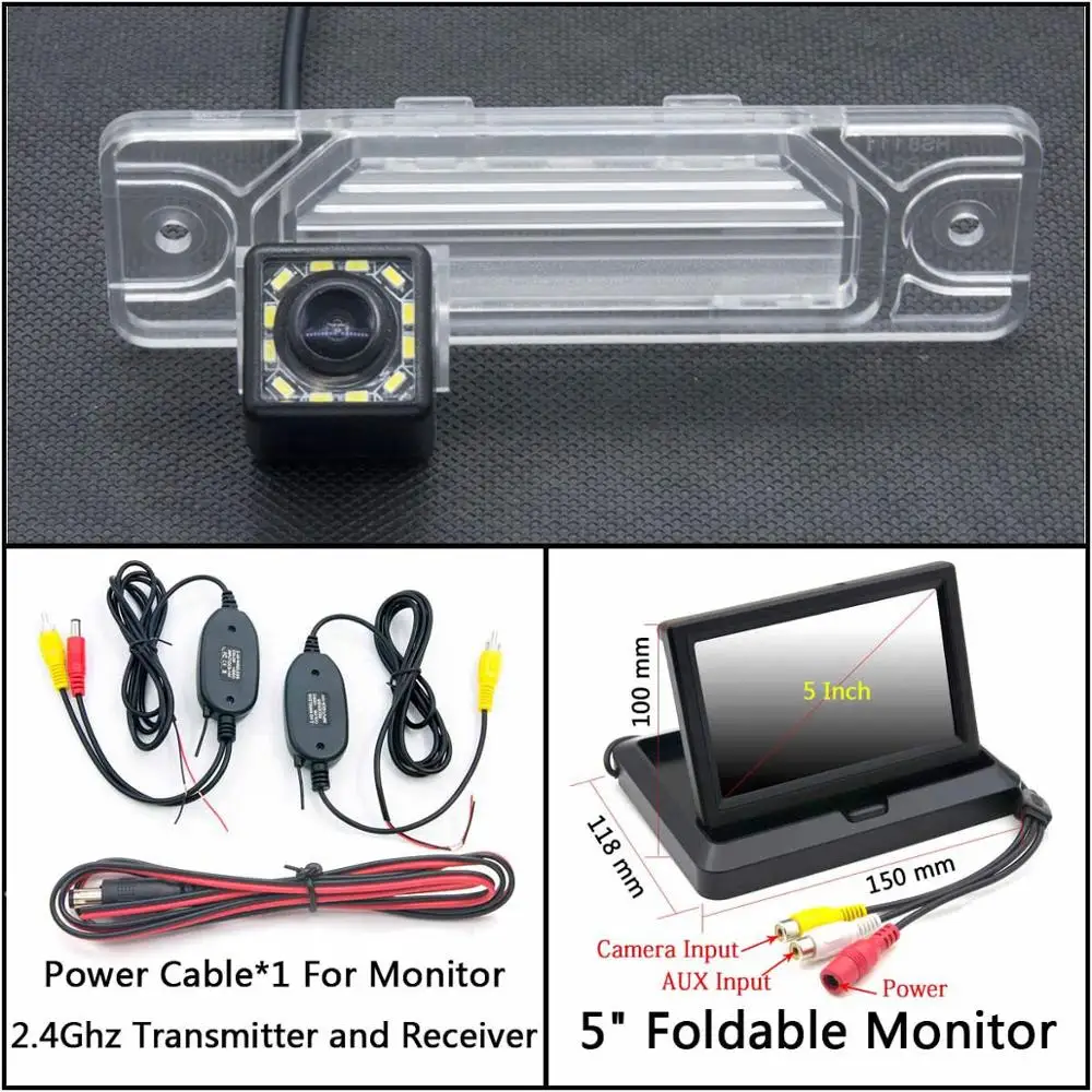 C Wireless 5 inch F 12 Светодиодный свет автомобиль резервная камера заднего вида Камера для Renault koleos 1 2007- samsung QM5 MK1 samsung SM5 KPQ/A32 заднего хода автомобиля - Название цвета: C Wireless 5 inch F