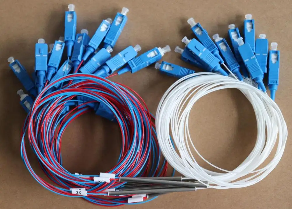 Мини волоконно оптический FBT сплиттер 1X2 с SC/UPC 5/95 10/90 15/85 50/50 20/80 50