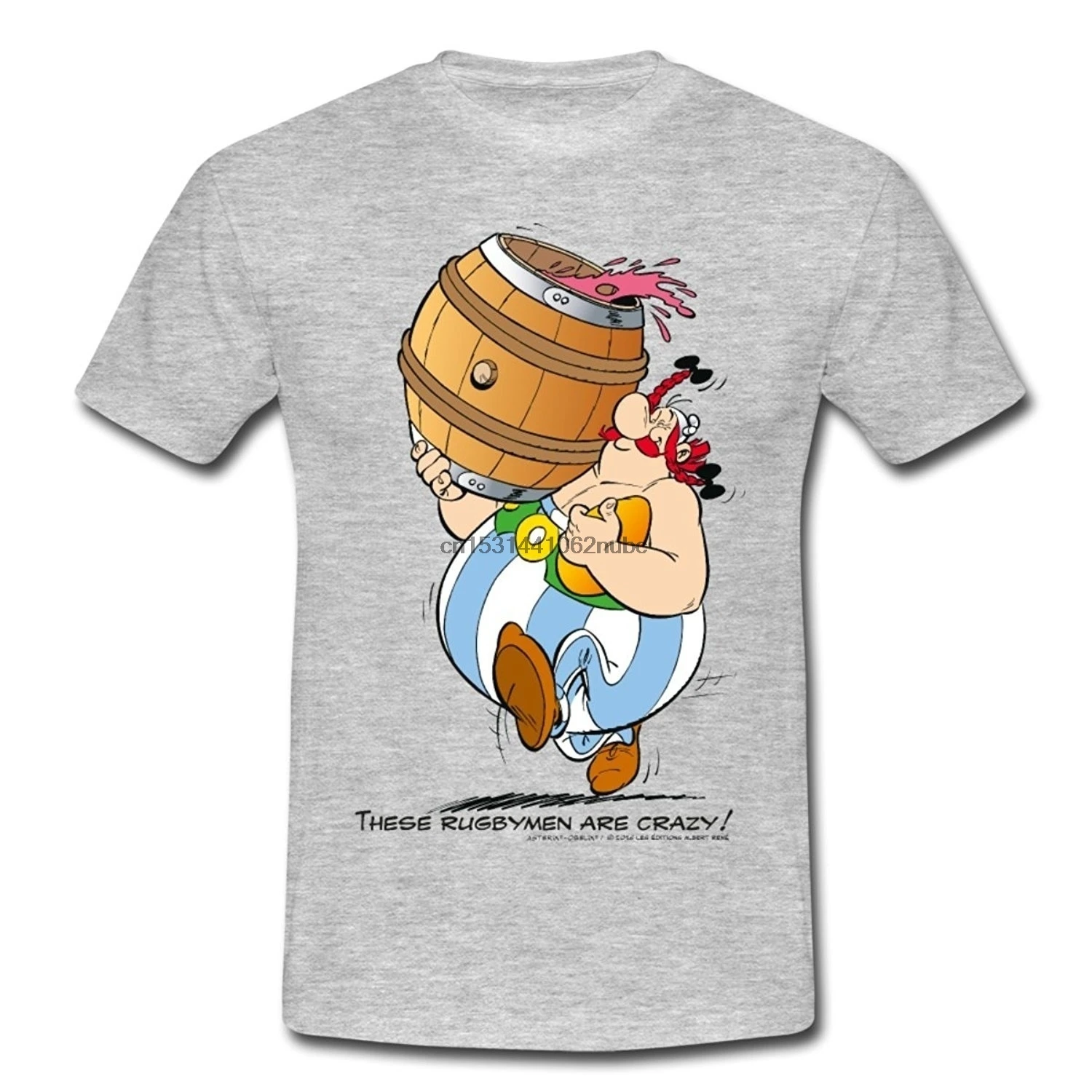 

100% Cotton Tee Plus Size Men's T-shirt Asterix Obelix These Rugby Are Crazy
