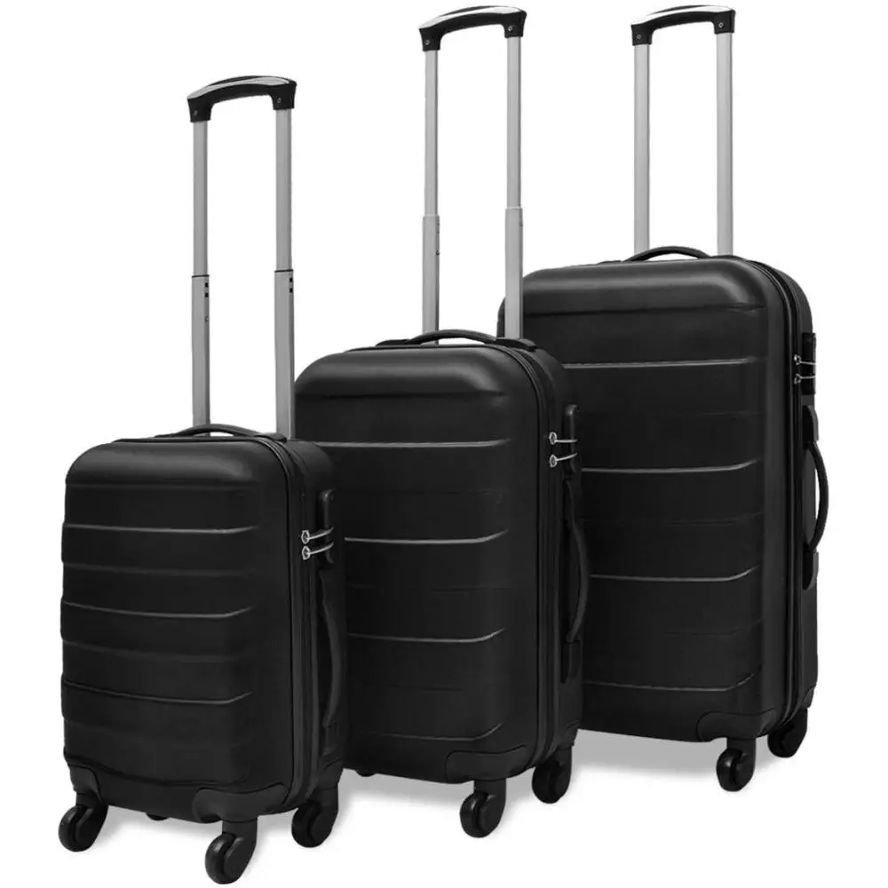 【USA Warehouse】3 Piece Hardcase Trolley Set Black