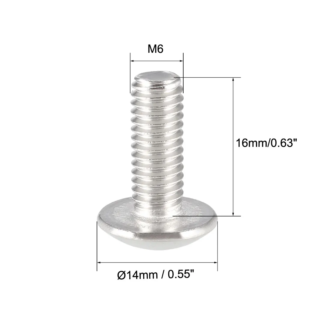 

uxcell Machine Screws, M6x16mm Phillips Truss Head Screw, 304 Stainless Steel, Fasteners Bolts 20Pcs