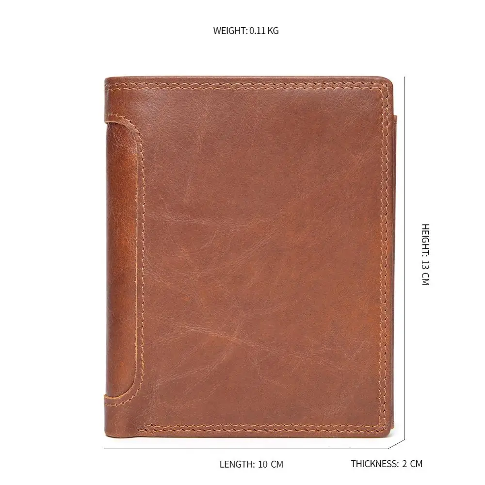 Кошелек JOGUJOS мужской из натуральной кожи бумажник Крейзи Хорс модный клатч с