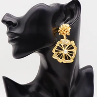2021 trendy gold earrings geometric lemon shape earrings for women accessories earrings trend fashion jewelry 2021