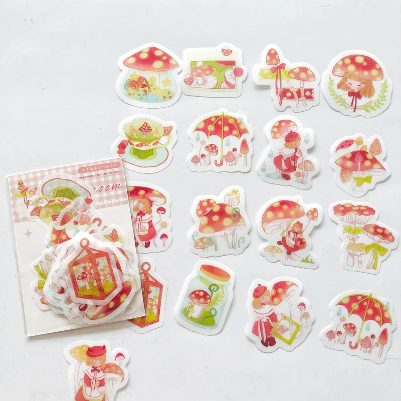 

1 Pack ( 40 pieces ) Mushrooms Girls Hand Account diy Decorative Sticker