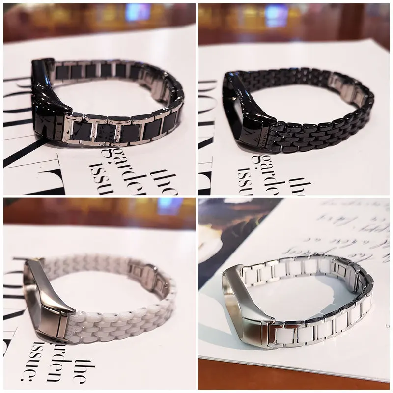 Ceramics Strap For Xiaomi Mi Band 5 6 4 3 Smart Watch Wristband Bracelet band Replacement Woman Man Stainless for Mi Band 6 5 4