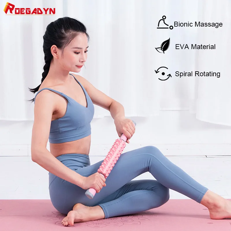 

ROEGADYN Yoga Pilates Roller Stick Full Body Massage Roller Stick Gym Sports Relax Gear Muscle Massager Sticks Fitness Equipment