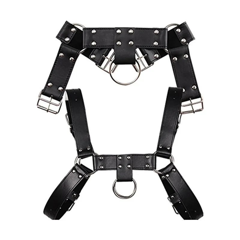Регулируемый ремень безопасности для тела геев мужские Фетиш кожаные топы ремни