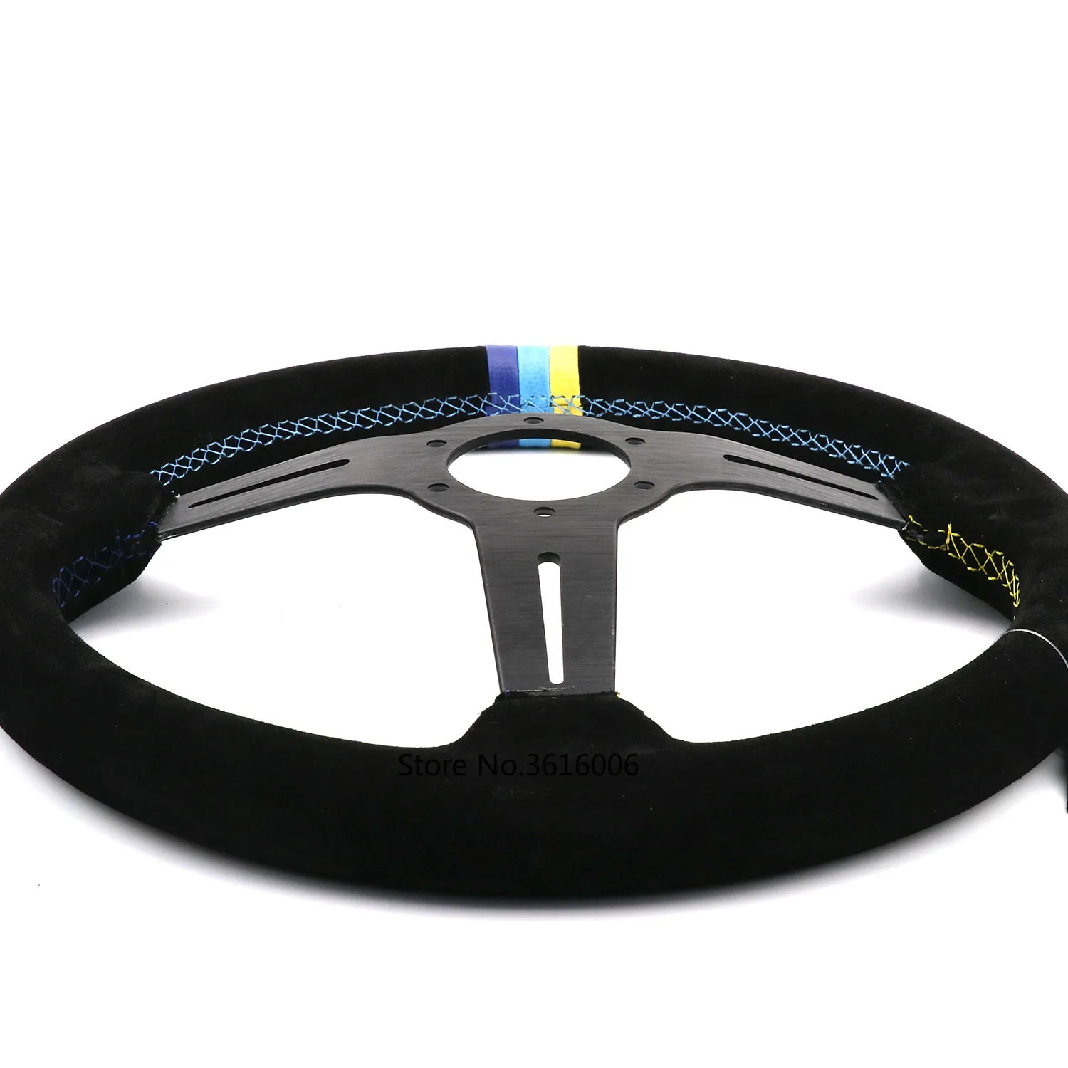 14 дюймовые GPP замшевые кожаные рулевые колеса с 3 цветной строчкой|Рулевые и