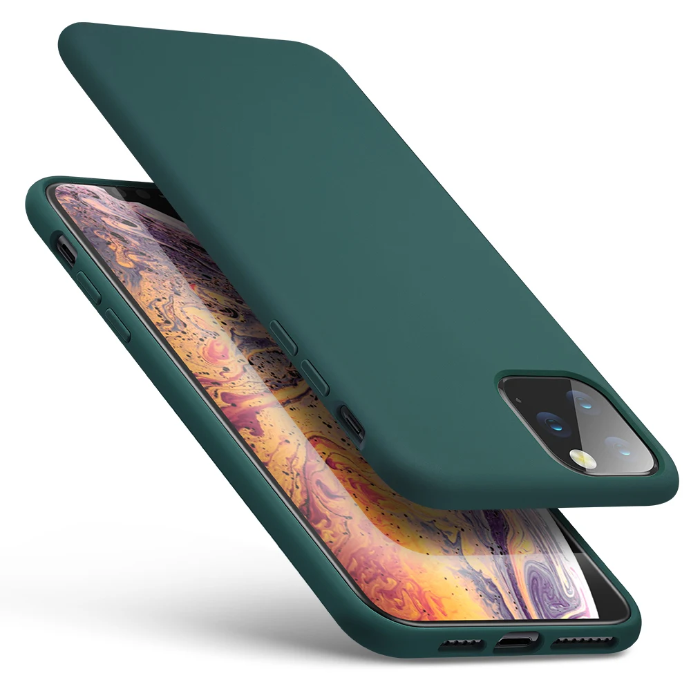 Силиконовый чехол для iPhone 11 прозрачный мягкий ТПУ ультра тонкий чехол для телефона чехол для iPhone 11 Por Max 11Pro полуночно-зеленый Coqu