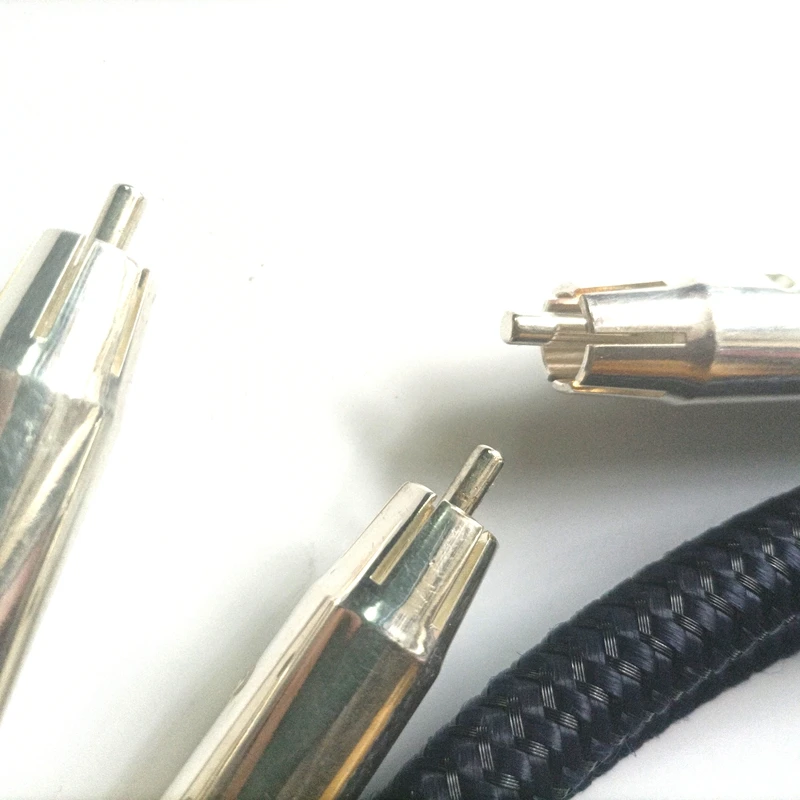 Hi end серебристый кабель 2 RCA на HIFI аудио AMP CD DVD плеер межразъемные кабели с 72 в DBS без