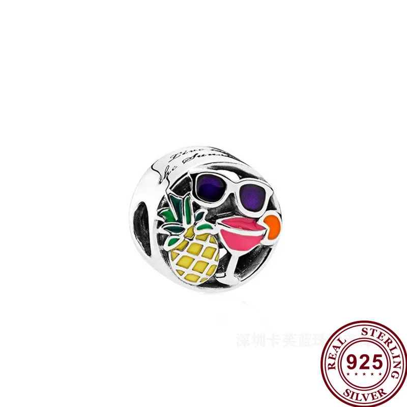 

Authentic 925 Sterling Silver Beads Summer Creative Pineapple Decoration Fit Original Pandora Bracelet For Women Diy Jewelry