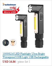 Налобный фонарь яркий люмен 4* XM-L T6+ 2* COB+ 2* красный светодиодный налобный фонарь с зарядным устройством