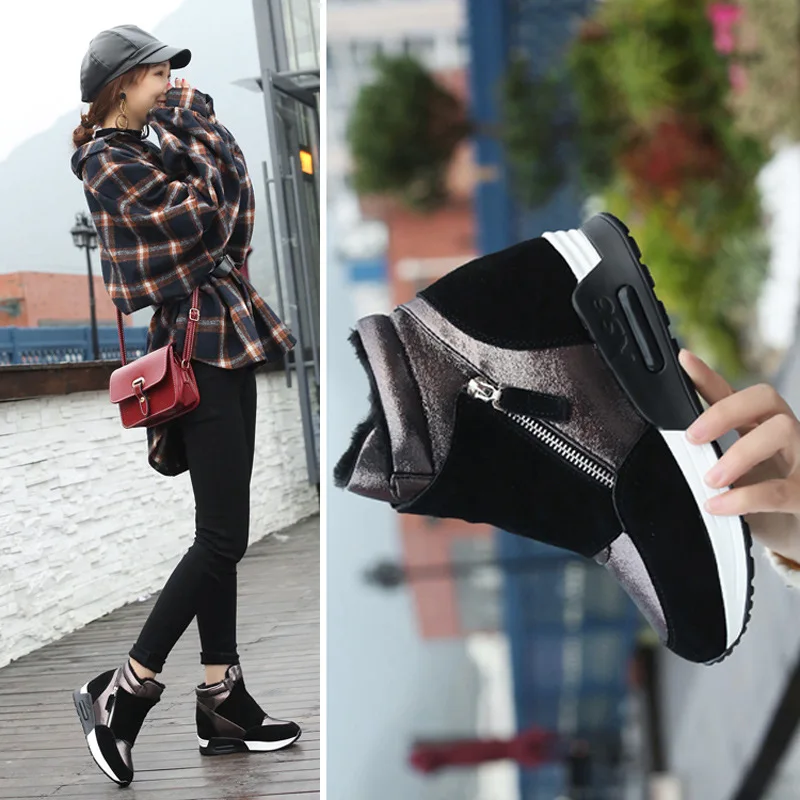 QWEDF/осенне зимняя женская спортивная обувь Теплые зимние ботинки Тонкие туфли