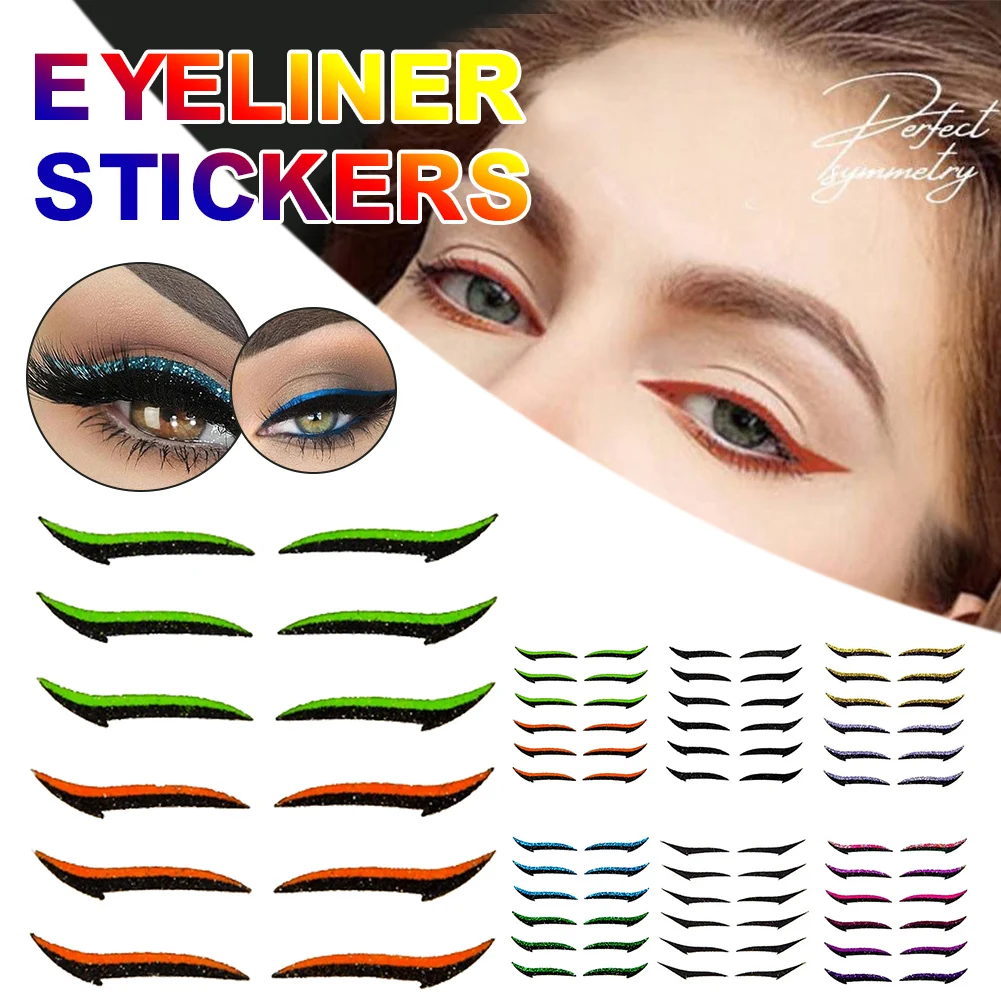 

6 Styles Eyeliner Sticker Easy Eyeliner Makeup Tape Eyes Sticker Cosmetics Makeup Tool for Beginners