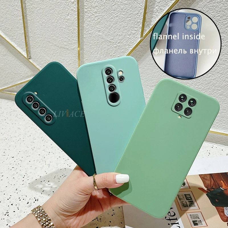 

New Square Silicone Phone Case For Xiaomi Redmi Note 9 Pro Max Note 9S Matte Camera Protective Fundas Soft Cover on Redmi Note9