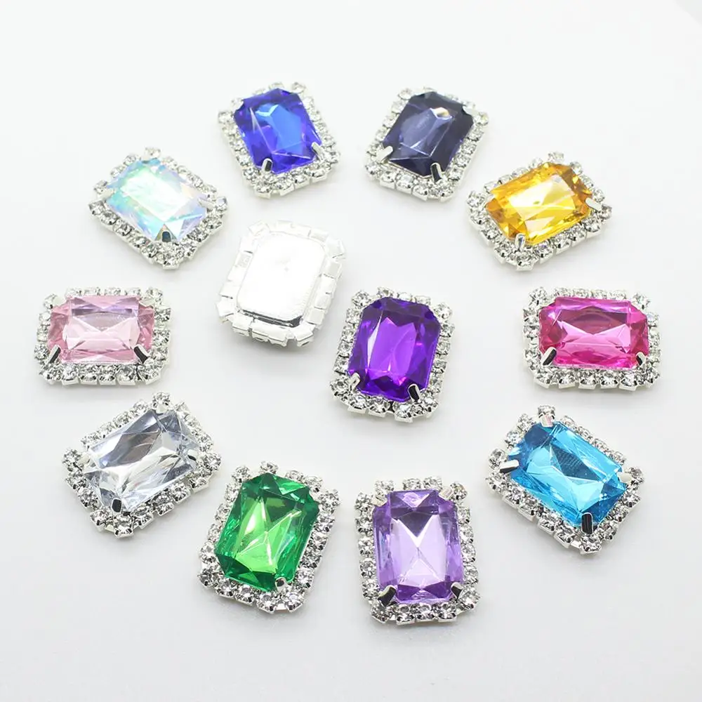 10 шт./Лот прямоугольные пуговицы с плоским основанием 20 х25 мм | Дом и сад