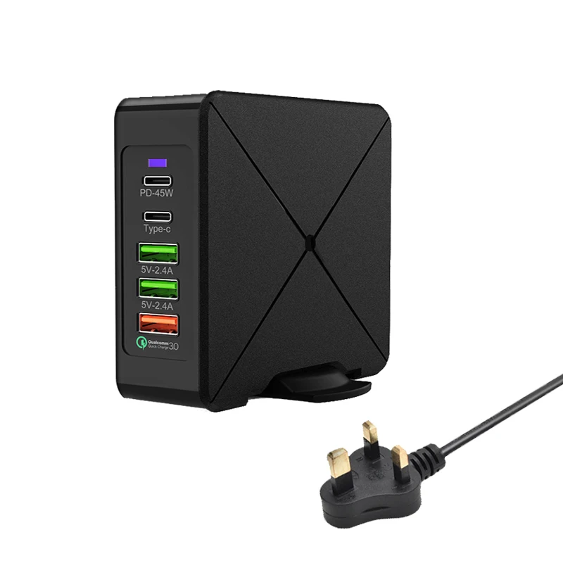 Великобритания USB зарядное устройство STOD PD 45 Вт Быстрая зарядка 3,0 USB-C Быстрая зарядка для iPhone 11 Pro X 8 Macbook huawei samsung S10 Mi type C адаптер - Тип штекера: Великобритания