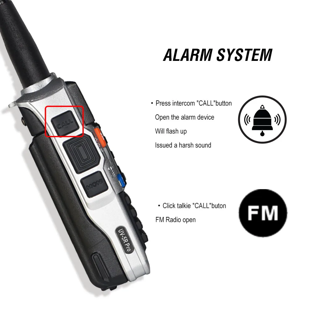 baofeng long range walkie talkie uv 5r pro real 8w professional tri band two way radio usb fast charge with 220 260mhz antenna free global shipping
