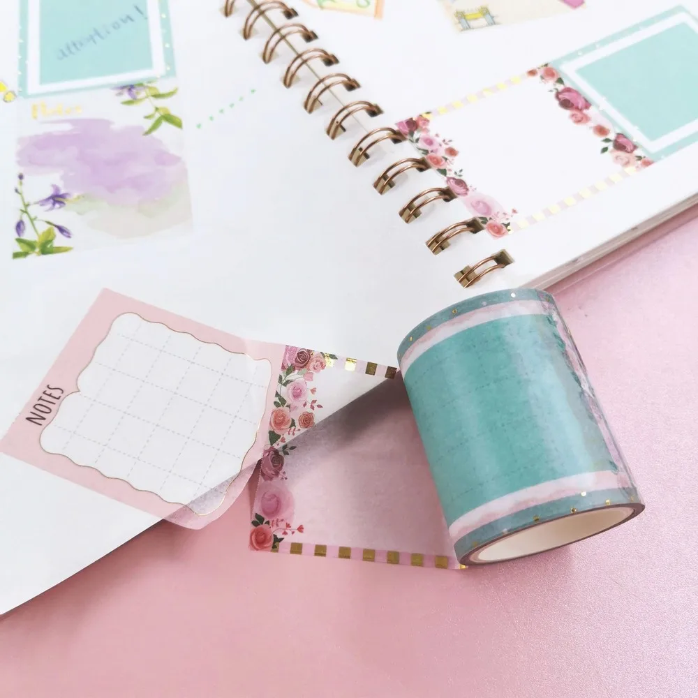 Writable Foil Washi Tape Planner Memo Tapes To do List shopping list Perforated Masking Tape Diary Label Sticker Notes