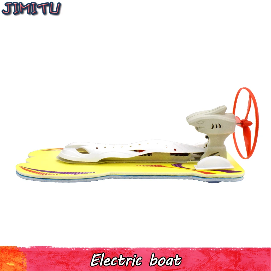 

Electric Boats Model Kits Toys for Boys Science Child Experiment Physics Wind Power Speedboat Handmade Assembly Outdoor Toy