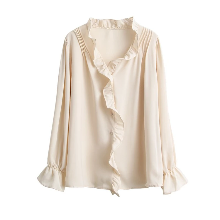 Женская блузка с оборками Colorfaith модная однобортная Повседневная рубашка