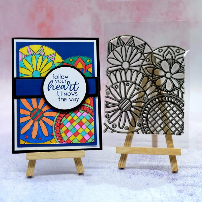 Набор из прозрачных штампов с цветочным принтом резиновый штамп Фоновый для