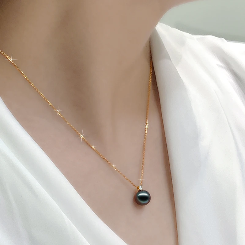 Женское золотое ожерелье NYMPH 18 К Жемчужное Ювелирное Украшение с натуральным