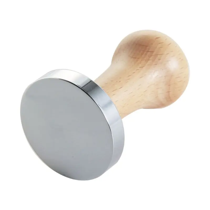 

Coffee Powderer Tool Coffee Tamper Wood Handle Stainless Steel Coffee Powder Hammer Accessory Tool for Baristas Coffee Shops