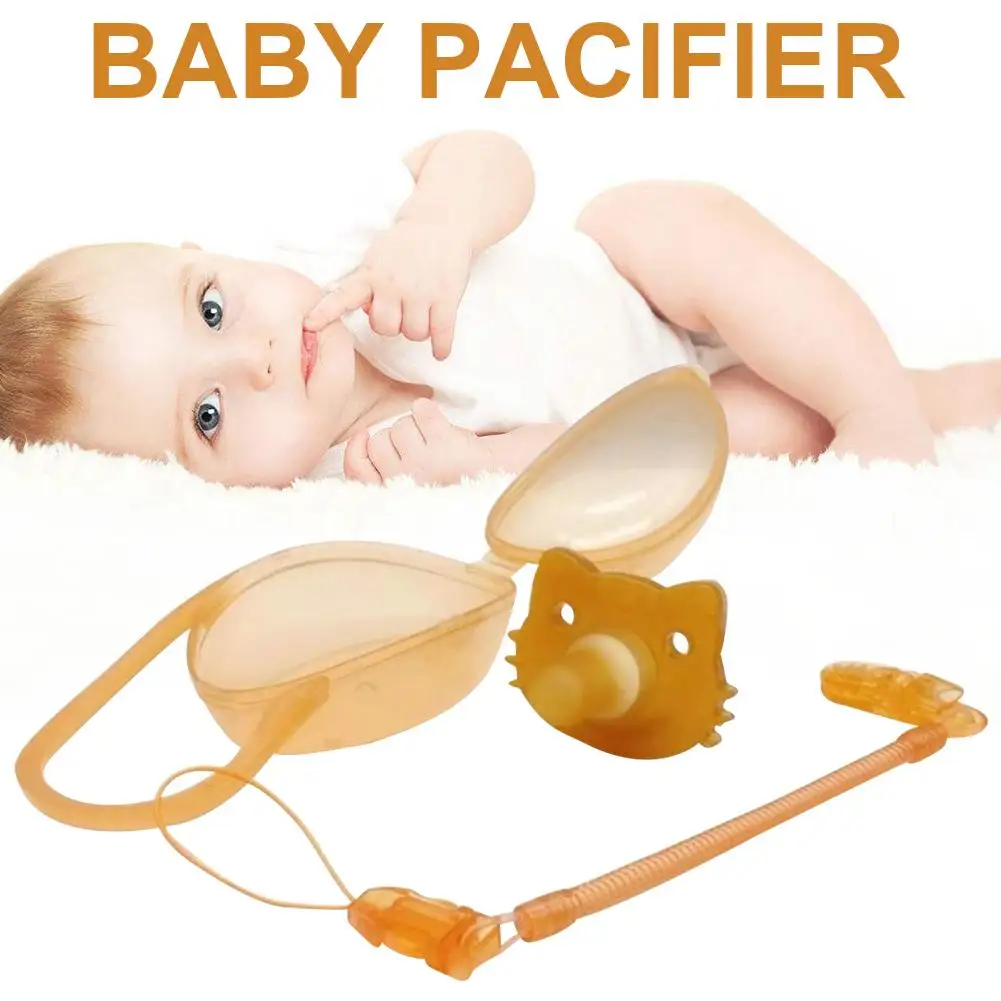 Baby Safety Silicone Nano Pacifier Newborn Soothie Teeth Box Holder Case Clip Yellow 0-6 Months Essential Soother | Мать и ребенок