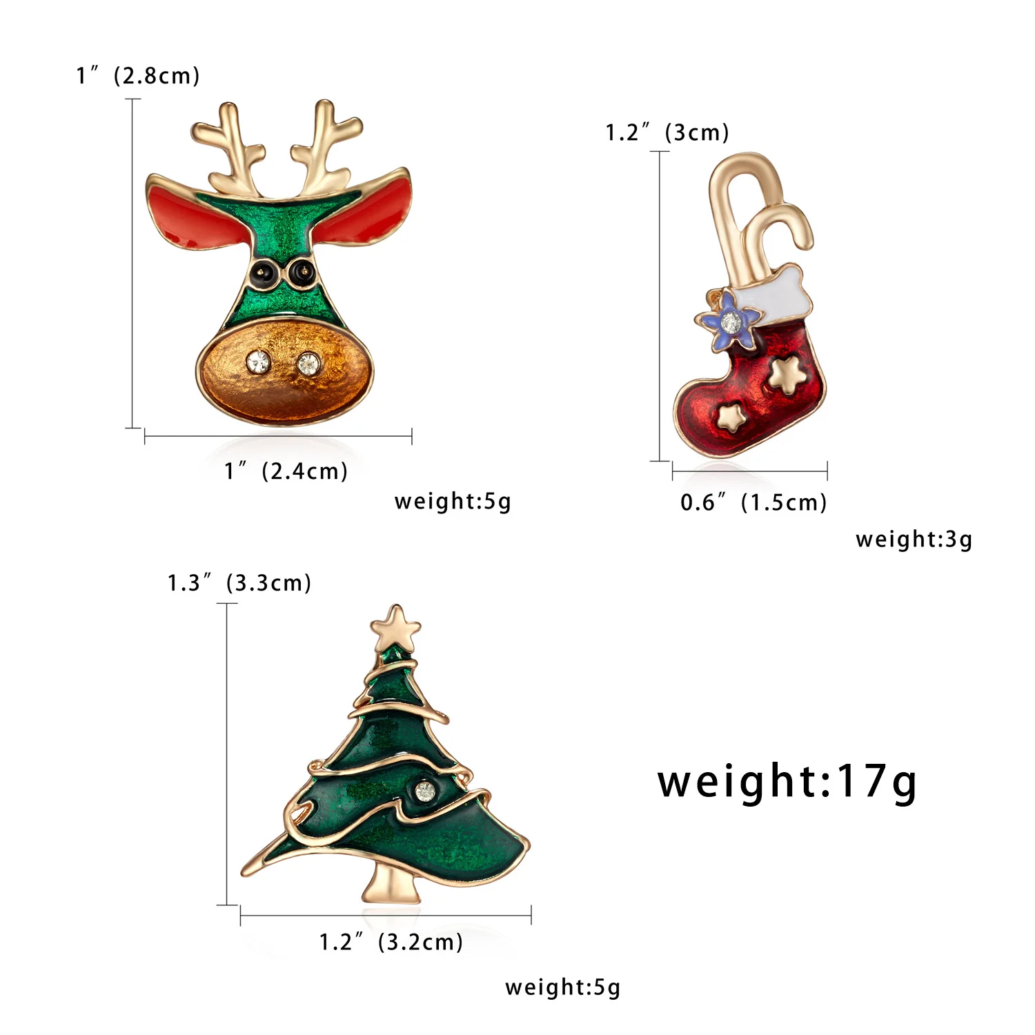 

3pcs/set Merry Christmas Brooches Christmas Socks Christmas Tree Elk Enamel Badge Small Brooch Women Fashion Party Jewelry Gifts