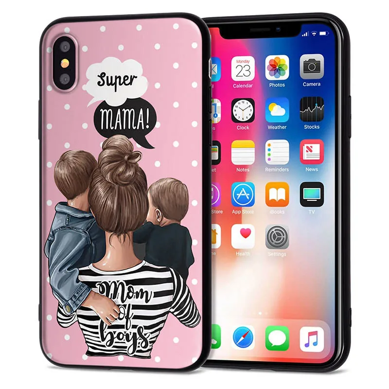 04 Чехол для iPhone 11 Pro, чехол для iPhone 5, 5S, 6, 6 S, 7, 8 Plus, X, XS, Max, Mom Love Baby, чехол для iPhone 7, мягкий чехол из ТПУ для iPhone XR, чехол - Цвет: 04