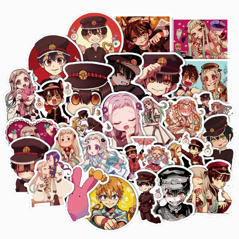 Pegatina de Hanako Kun para &aacute;lbum de recortes, calcoman&iacute;a de grafiti para ni&ntilde;os, Anime japon&eacute;s, Maleta, nevera, diario, Cosplay, 50 Uds.-0