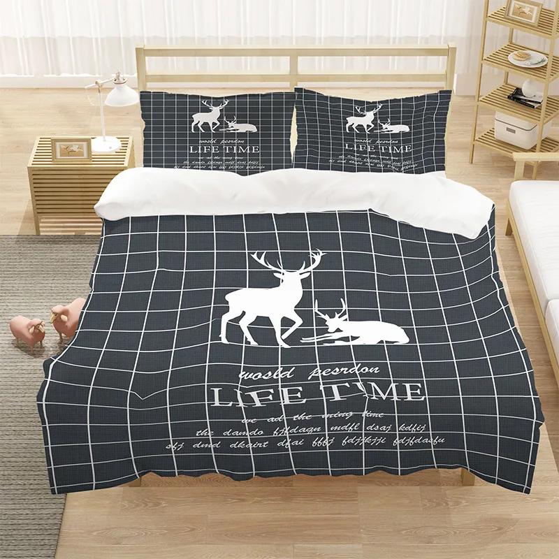 Домашний текстиль в мультипликационном стиле с лосем/постельные принадлежности