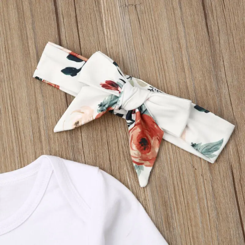 

0-18M Toddler Infant Newborn Baby Girl Clothes Set Letter Long Sleeve Romper Floral Pants Autumn Spring Outfits Baby Costumes