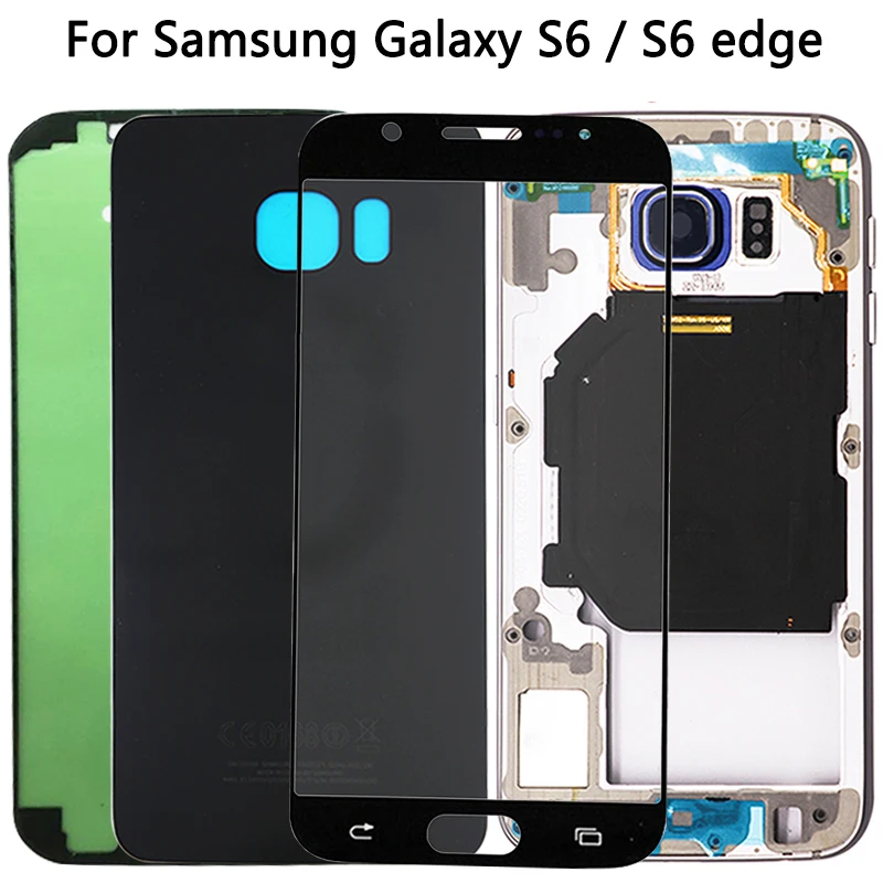 S6 G920 полный корпус для Samsung Galaxy Edge G925 крышка аккумулятора средняя рамка сенсорное