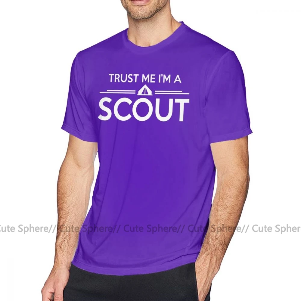 Футболка для бойскаута, Trust Me I M A Scout, Мужская футболка с принтом, большие размеры, потрясающая Пляжная футболка из 100 хлопка - Цвет: Purple
