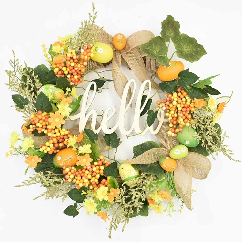 

Artificial Flower Spring Wreath Window Branches Home European Style Rattan Door Hanging Accessories Leaves Easter Decoration