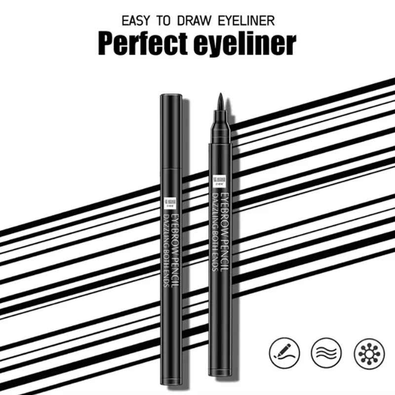 

black eyeliner pen pencil liquid waterproof stamp long lasting eye liner delineadores maquillajes para mujer kosmetyki eyliner